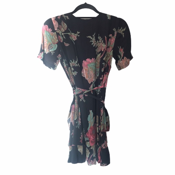 Privacy Please June Floral V-neck Wrap Mini Dress - Picture 9 of 11